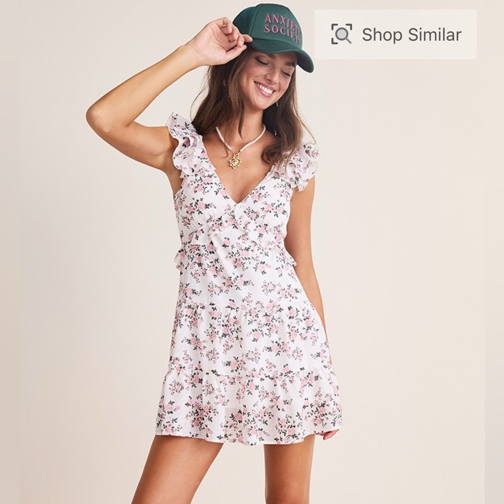 Francesca's Collections Pink Floral Mini Dress